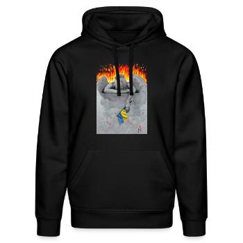 Tears for Ukraine - Stanley/Stella Unisex Bio-Hoodie DRUMMER  - Schwarz - Vorne - Marisol (170cm) & Nik (191cm)