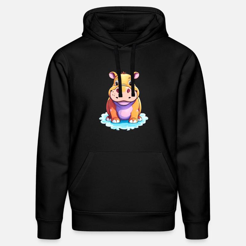 Hippopotame Hippopotame Mignon - Sweat à capuche bio DRUMMER Stanley/Stella Unisexe - noir