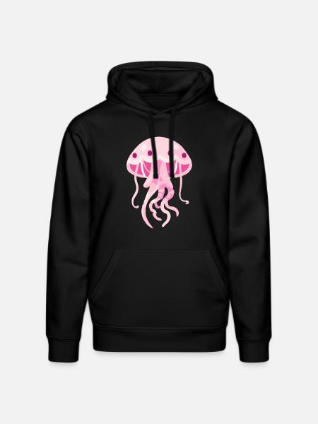 Méduse rose - Sweat à capuche bio DRUMMER Stanley/Stella Unisexe - noir