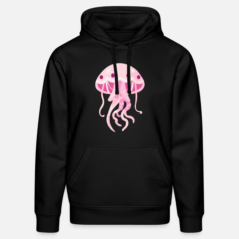 Méduse rose - Sweat à capuche bio DRUMMER Stanley/Stella Unisexe - noir