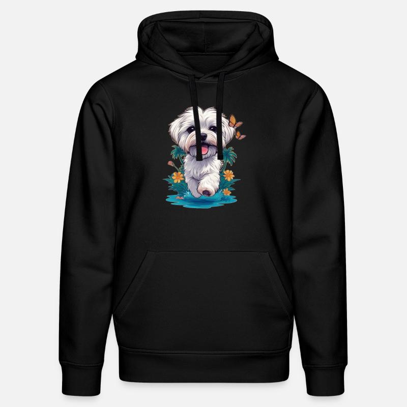 Chiot Maltais 🐾 - Sweat à capuche bio DRUMMER Stanley/Stella Unisexe - noir