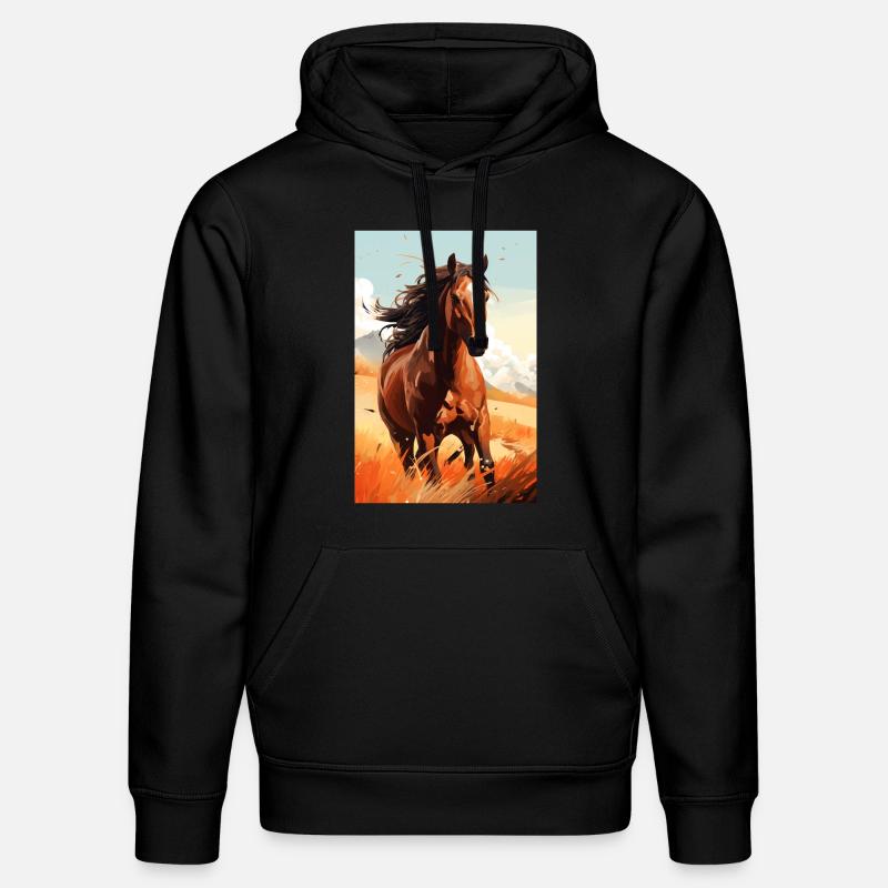 Cheval - Sweat à capuche bio DRUMMER Stanley/Stella Unisexe - noir