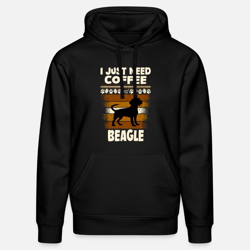 Beagle coffee - Stanley/Stella Unisex Bio-Hoodie DRUMMER  - Schwarz