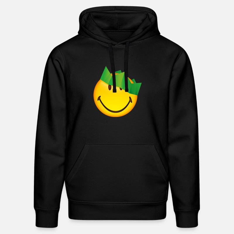 Smiley Green Crown - Sweat à capuche bio DRUMMER Stanley/Stella Unisexe - noir