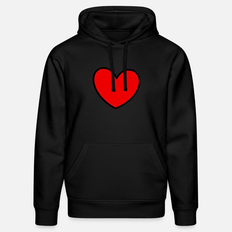Saint-Valentin cœur rouge, st.valentin - Sweat à capuche bio DRUMMER Stanley/Stella Unisexe - noir