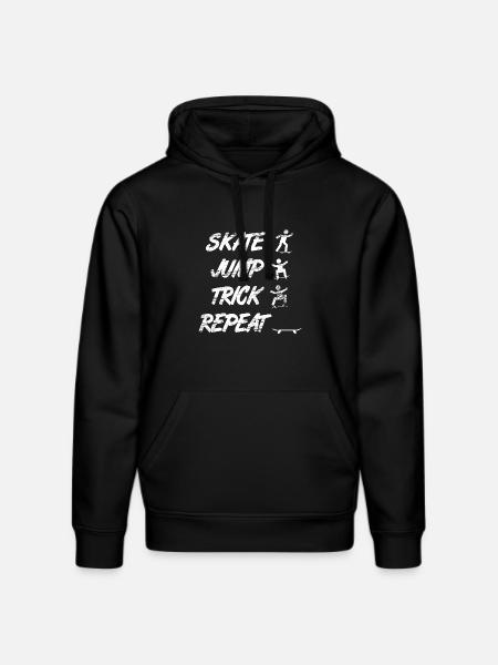 Skate Jump Trick Repetition - Stanley/Stella DRUMMER Unisex Organic Hoodie - black