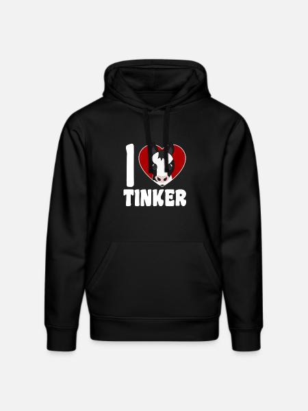 I Love Tinker Horses - Heart - Stanley/Stella DRUMMER Unisex Organic Hoodie - black