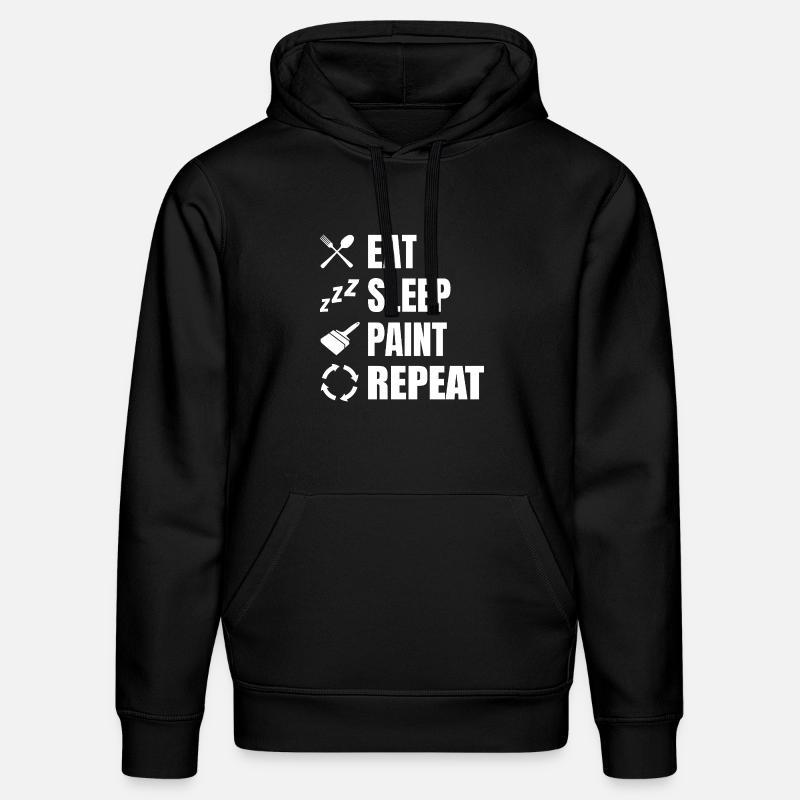 Eat Sleep Paint Repeat - Stanley/Stella Unisex Bio-Hoodie DRUMMER  - Schwarz