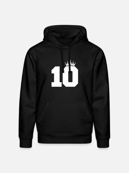 Royal Ten with Crown - Stanley/Stella DRUMMER Unisex Organic Hoodie - black