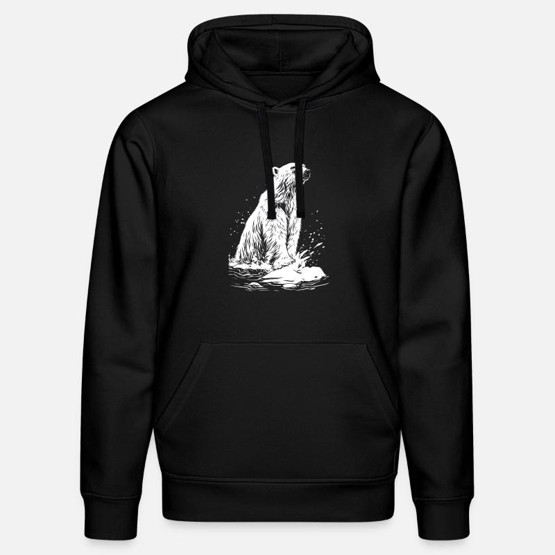 Ours blanc - Sweat à capuche bio DRUMMER Stanley/Stella Unisexe - noir