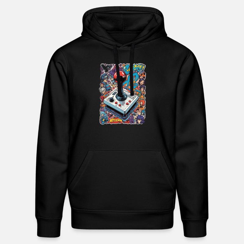 Retro Gamer Joystick / Controller Konsolenspiele - Stanley/Stella Unisex Bio-Hoodie DRUMMER  - Schwarz