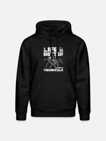 Life is better with a Tarantula - Stanley/Stella DRUMMER Unisex Organic Hoodie - black