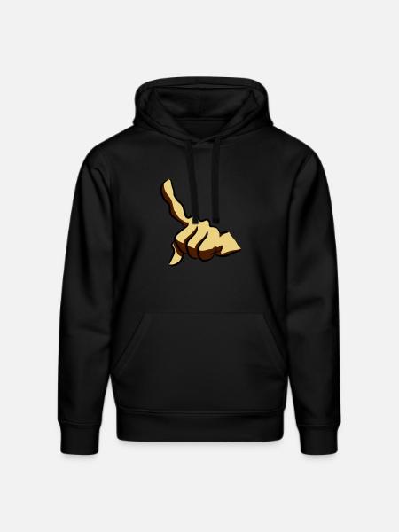 Hand index finger - Stanley/Stella DRUMMER Unisex Organic Hoodie - black