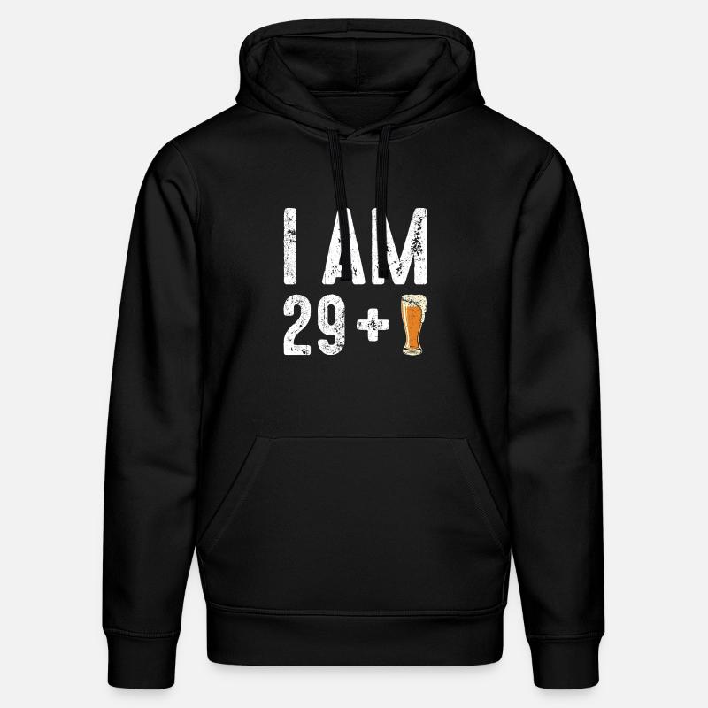 Ich bin 29 plus Bier - Stanley/Stella Unisex Bio-Hoodie DRUMMER  - Schwarz