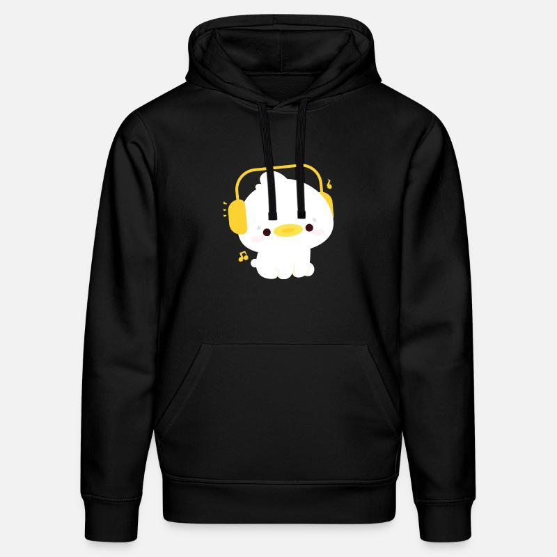 Canard avec écouteurs - Sweat à capuche bio DRUMMER Stanley/Stella Unisexe - noir