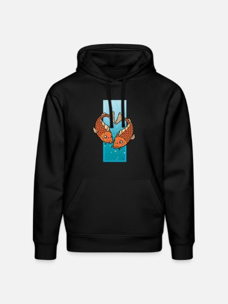 The Pisces-heart - Stanley/Stella Unisex Bio-Hoodie DRUMMER  - Schwarz