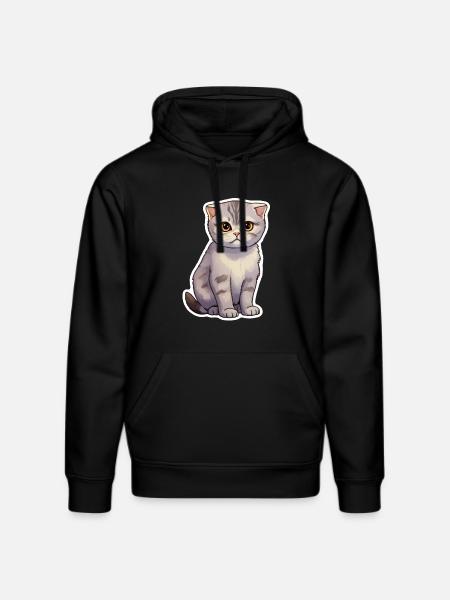 Chat Pliant Écossais Mignon - Sweat à capuche bio DRUMMER Stanley/Stella Unisexe - noir