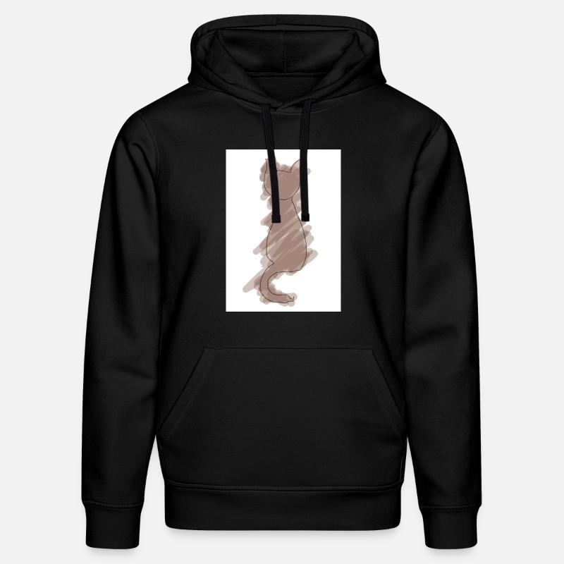 Lineart chat artistique chiot animal de compagnie chaton chat doux - Sweat à capuche bio DRUMMER Stanley/Stella Unisexe - noir