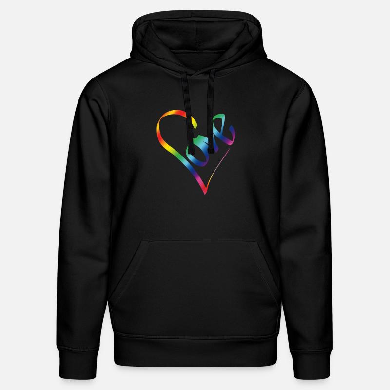Rainbow Love - Stanley/Stella Unisex Bio-Hoodie DRUMMER  - Schwarz