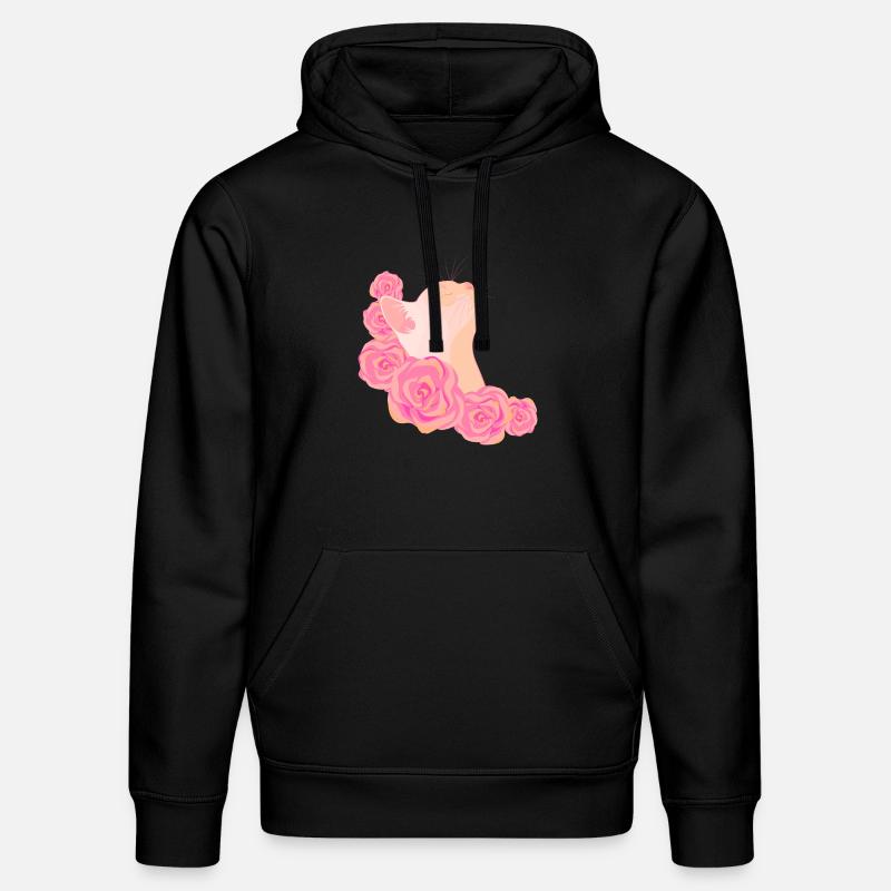 Chat parmi les roses - Sweat à capuche bio DRUMMER Stanley/Stella Unisexe - noir