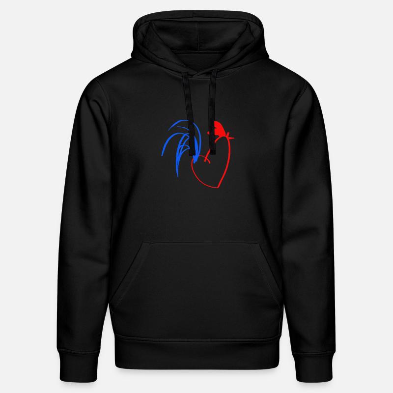 coq bleu blanc rouge - Sweat à capuche bio DRUMMER Stanley/Stella Unisexe - noir