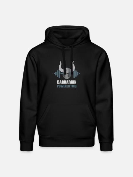 Barbarian Warrior Powerlifting Workout - Stanley/Stella DRUMMER Unisex Organic Hoodie - black