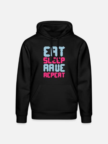 Eat Sleep Rave Repeat - Stanley/Stella DRUMMER Unisex Organic Hoodie - black