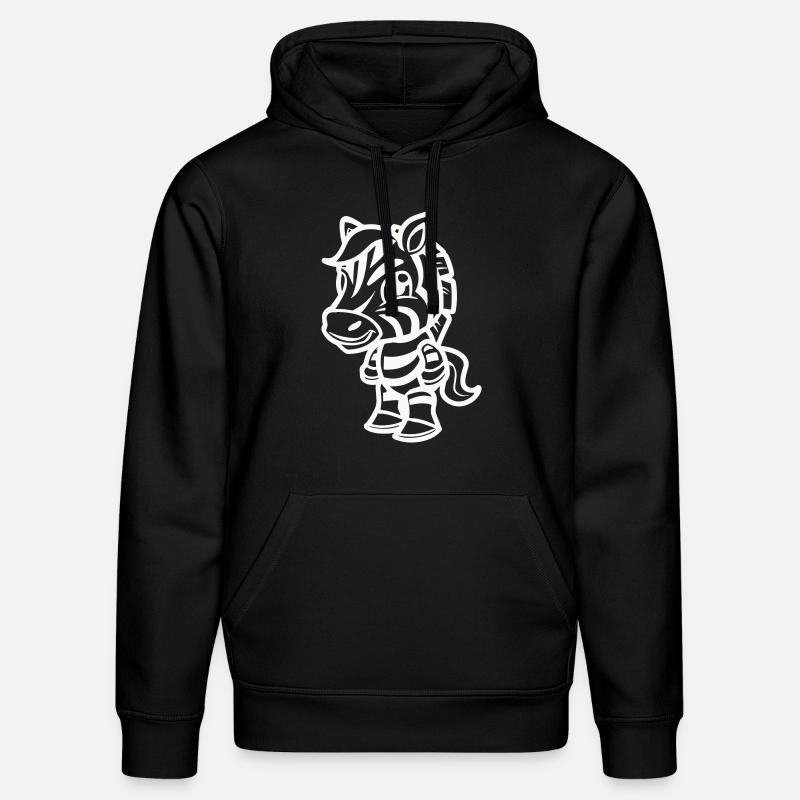 Zebra Comic - Stanley/Stella DRUMMER Unisex Organic Hoodie - black