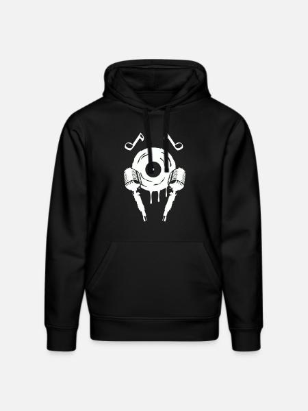 Mic Music Symbol - Stanley/Stella DRUMMER Unisex Organic Hoodie - black
