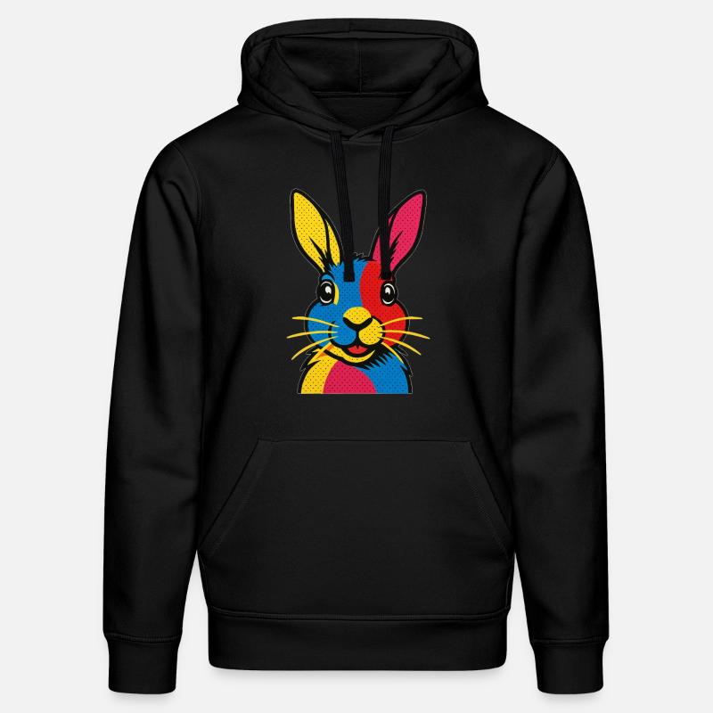 Lapin Pop Art - Sweat à capuche bio DRUMMER Stanley/Stella Unisexe - noir