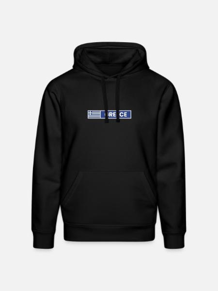 Greece National Flag - Stanley/Stella DRUMMER Unisex Organic Hoodie - black