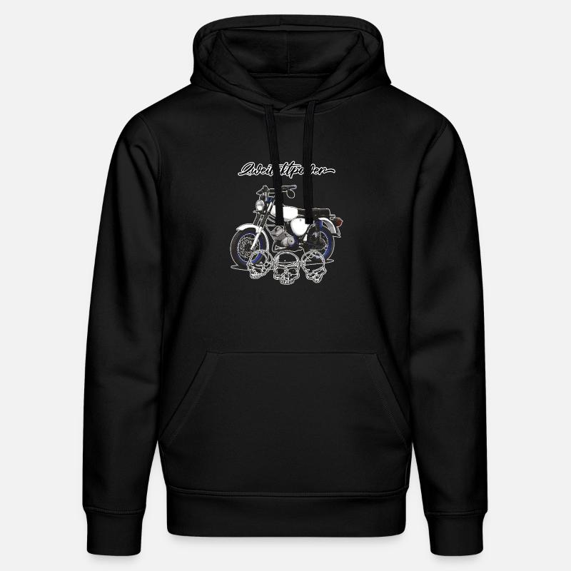 S51 (blanc) // Illustration - Sweat à capuche bio DRUMMER Stanley/Stella Unisexe - noir