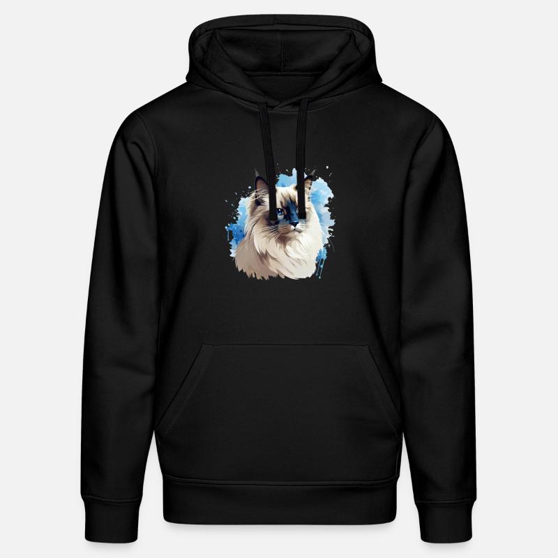 Tête de chat sacré Birman - Sweat à capuche bio DRUMMER Stanley/Stella Unisexe - noir