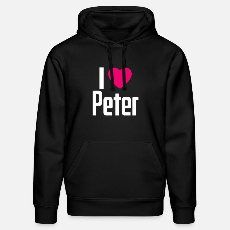 J’aime Peter Pink Heart J’aime Peter - Sweat à capuche bio DRUMMER Stanley/Stella Unisexe - noir