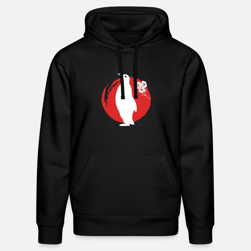Silhouette de pingouin japonais - Sweat à capuche bio DRUMMER Stanley/Stella Unisexe - noir