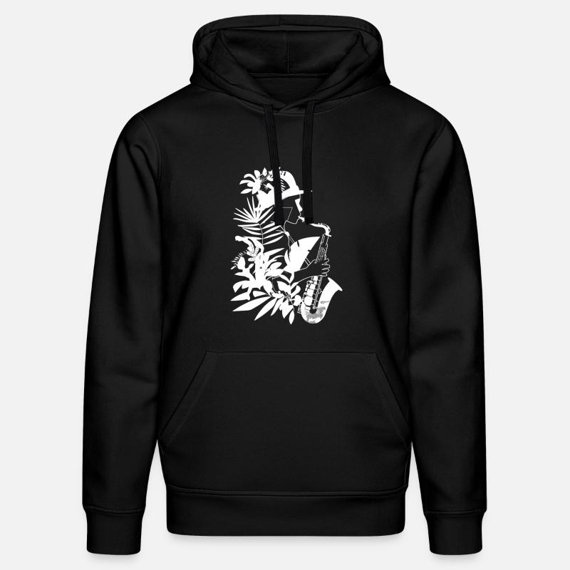 Look comique de saxophoniste féminine - Sweat à capuche bio DRUMMER Stanley/Stella Unisexe - noir