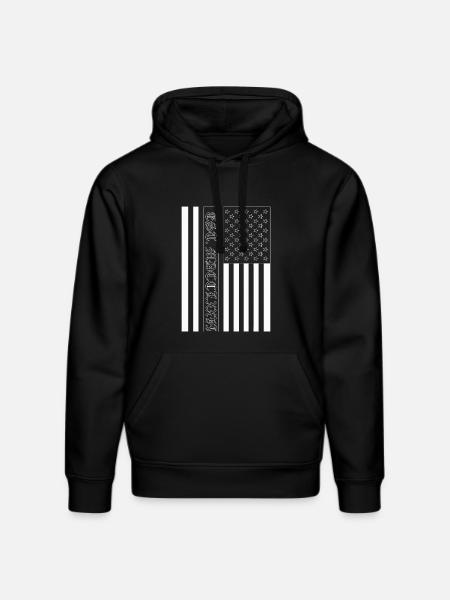 Est. MDCCLXXVI USA Flag - Stanley/Stella DRUMMER Unisex Organic Hoodie - black