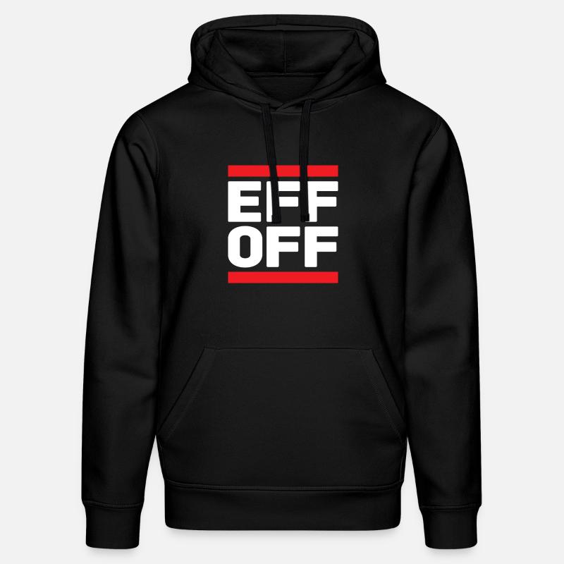 Slogan en rouge blanc - Sweat à capuche bio DRUMMER Stanley/Stella Unisexe - noir
