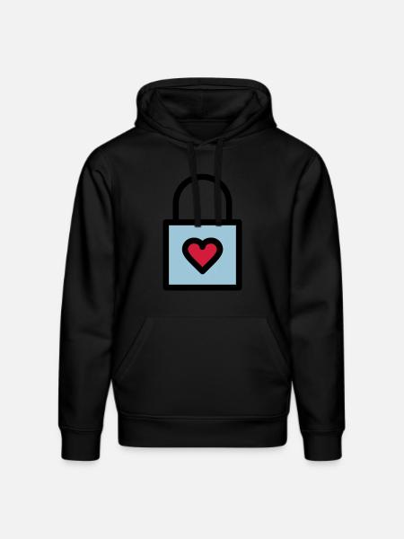 Padlock, love lock - Stanley/Stella DRUMMER Unisex Organic Hoodie - black