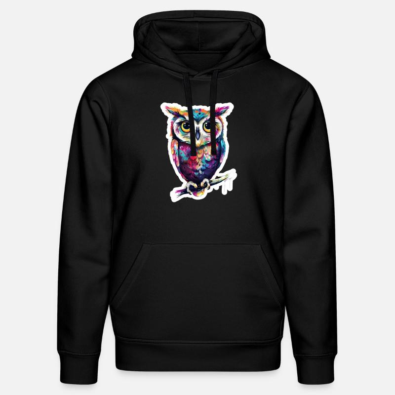 hibou mignon mascotte kawaii - Sweat à capuche bio DRUMMER Stanley/Stella Unisexe - noir