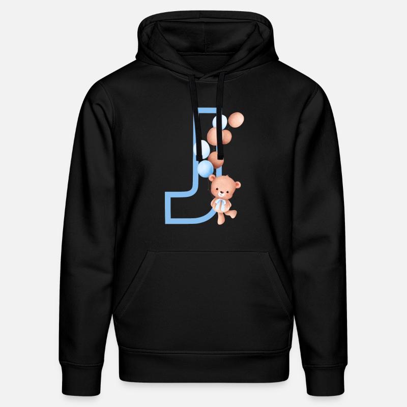 Blauer Bär J Buchstabe - Stanley/Stella Unisex Bio-Hoodie DRUMMER - Schwarz