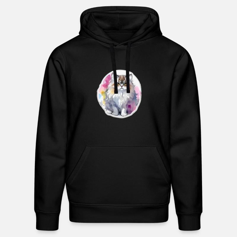 Chat persan - Sweat à capuche bio DRUMMER Stanley/Stella Unisexe - noir
