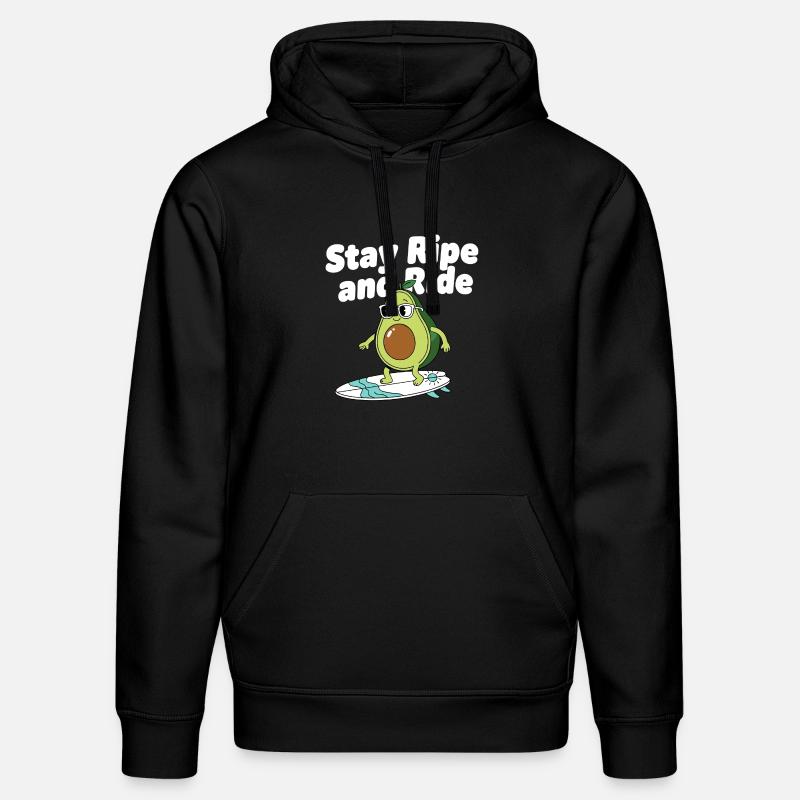 Rester mûr Surf Avocado - Sweat à capuche bio DRUMMER Stanley/Stella Unisexe - noir
