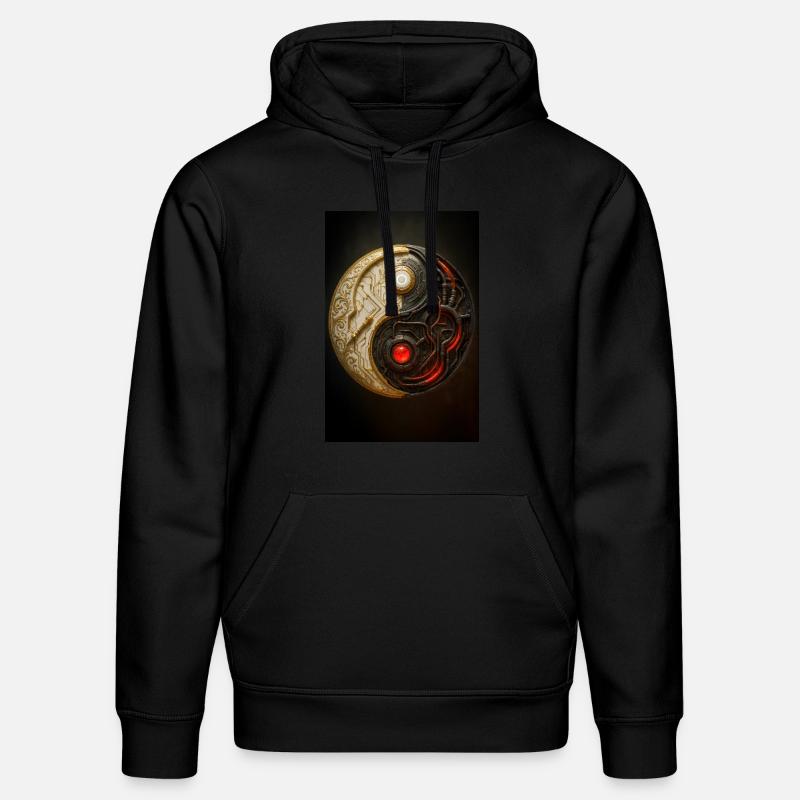 Équilibre Cyber Yin Yang - Sweat à capuche bio DRUMMER Stanley/Stella Unisexe - noir