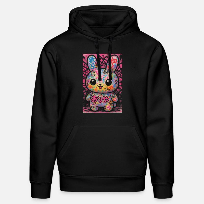 Graffiti Kawaii Bunny Pop - Sweat à capuche bio DRUMMER Stanley/Stella Unisexe - noir