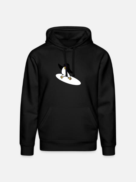Surfer Pinguin / penguin (3c) - Stanley/Stella Unisex Bio-Hoodie DRUMMER  - Schwarz