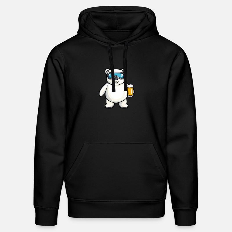Eisbär Apres Ski Bier Comic - Stanley/Stella Unisex Bio-Hoodie DRUMMER  - Schwarz