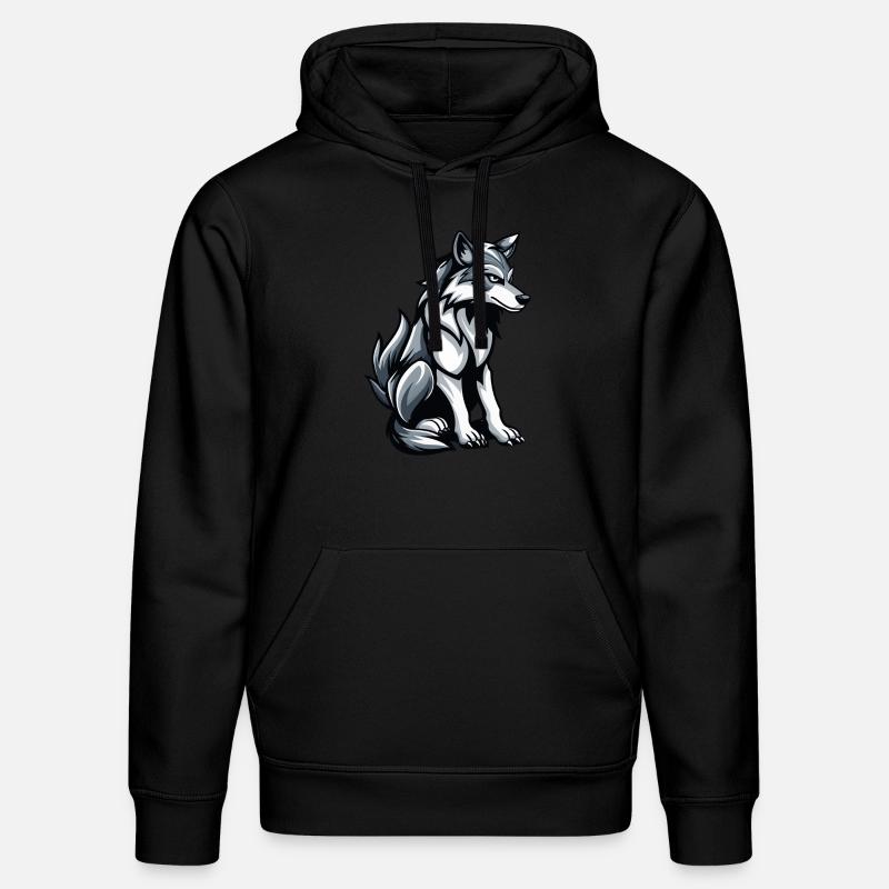 Wolf Comic - Stanley/Stella Unisex Bio-Hoodie DRUMMER  - Schwarz