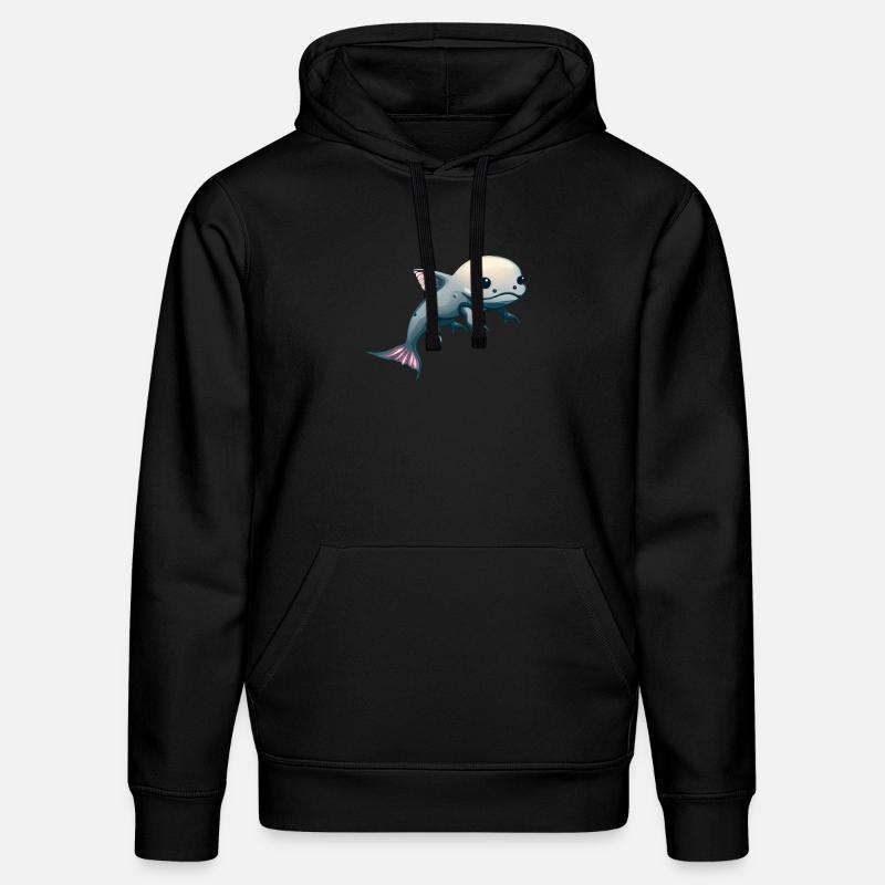 Mignon Kawaii Axolotl - Sweat à capuche bio DRUMMER Stanley/Stella Unisexe - noir