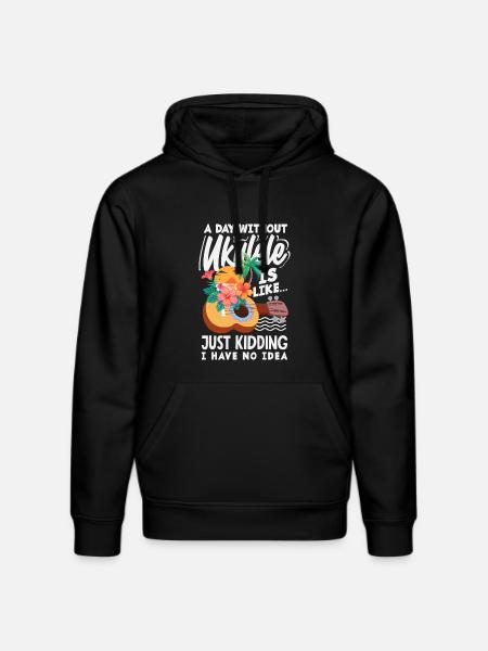 Funny Ukulele Designs and Sayings - Stanley/Stella DRUMMER Unisex Organic Hoodie - black